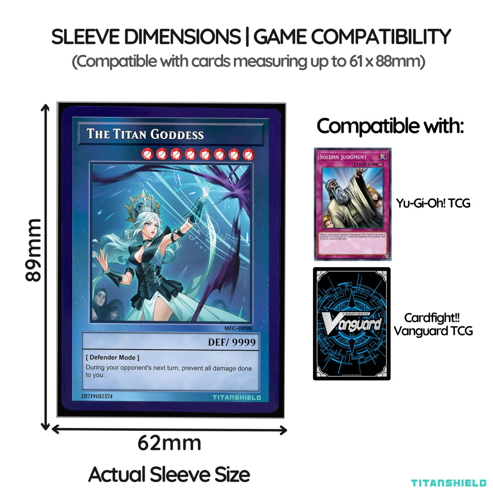 TitanShield dimensions-62x89mm confirms precise sizing for standard cards