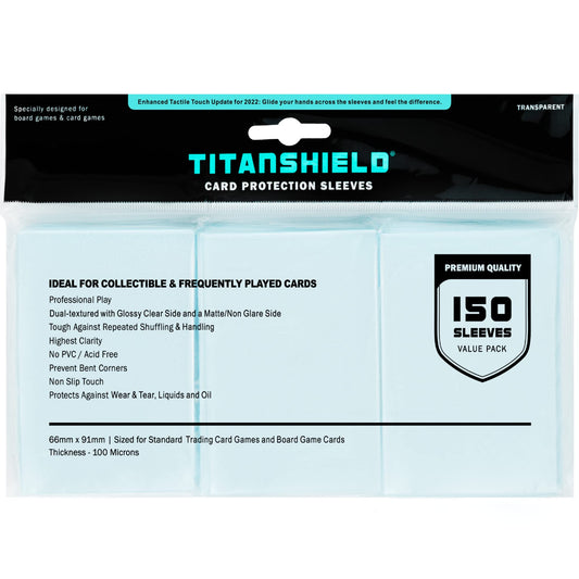 TitanShield Premium Card Sleeves 150-pack front view for full deck protection during play