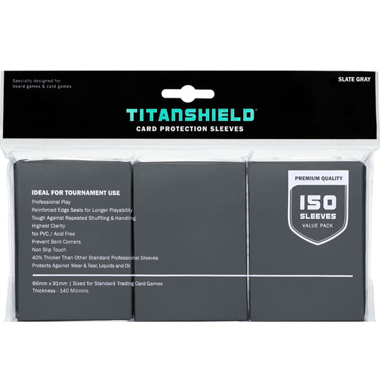 TitanShield premium sleeves front view showcasing glossy fronts for clear card visibility