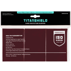 TitanShield premium sleeves, front glossy for sharp card visibility and smooth shuffling.