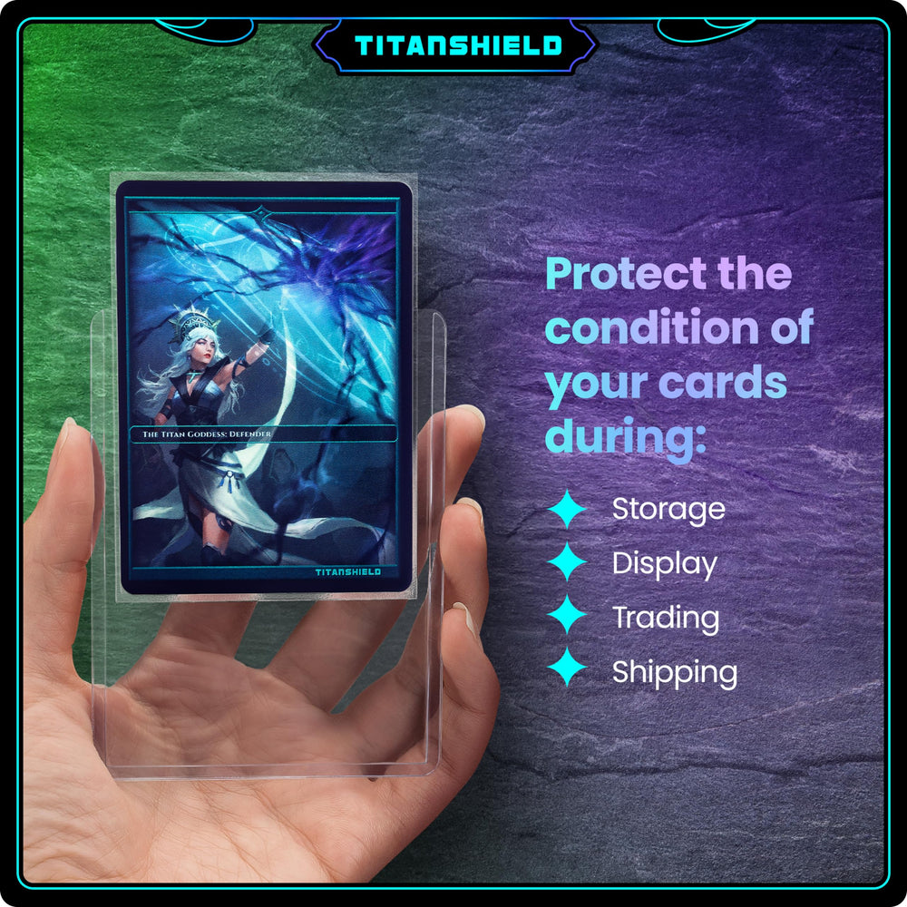 TitanShield toploader used with premium sleeves for enhanced protection and a snug fit.