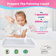 Titoclar marbling needles help create precise swirl patterns on water