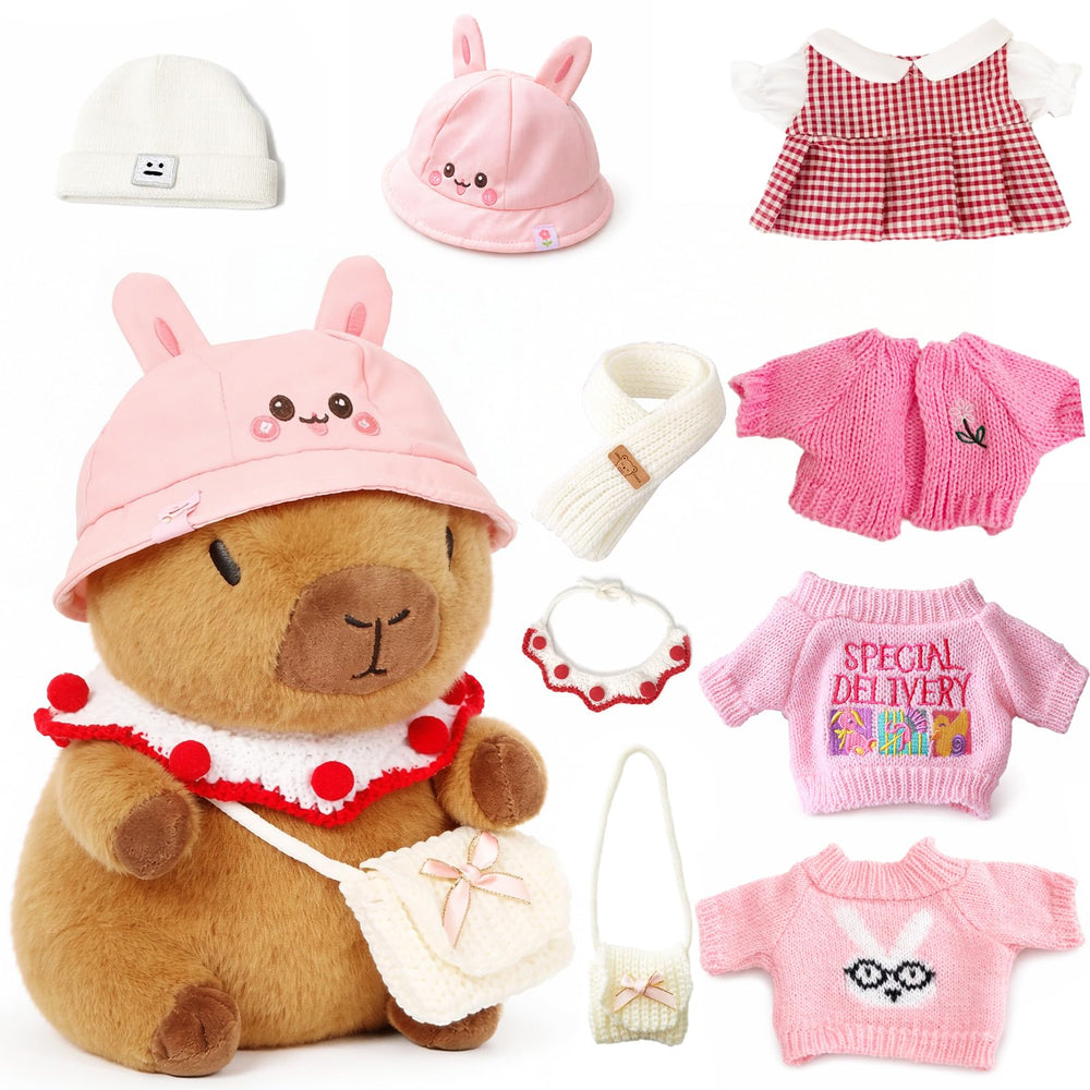 TITQWOP capybara plush with nine clothes, ideal for imaginative play