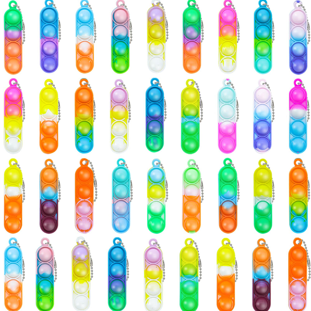 Tiusue pop fidget keychain in colorful colors, ideal party favors for kids.