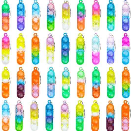 Tiusue pop fidget keychain in colorful colors, ideal party favors for kids.
