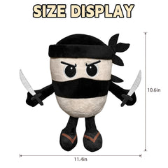 Tiuyov Capuccino Assassino plush face close-up highlights quirky expression for desk or shelf.
