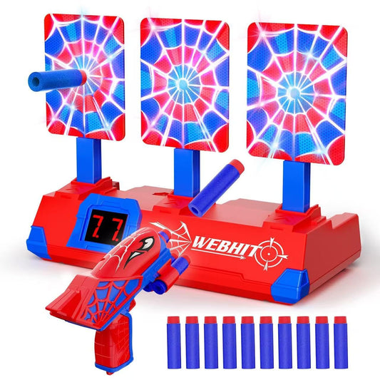 Tiyvnsi hero-style target with glowing web for immersive play.