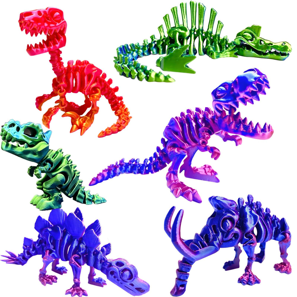 TJYZGXQ dinosaur skeleton collection on a desk, a tactile fidget toy for curious kids.