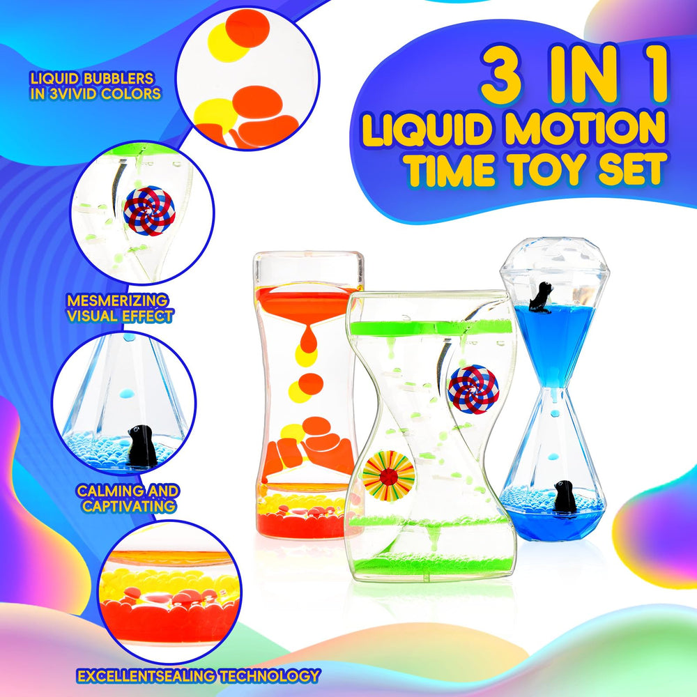 TKTM liquid motion timer bubbles flow emphasizes rhythmic droplets for focus.