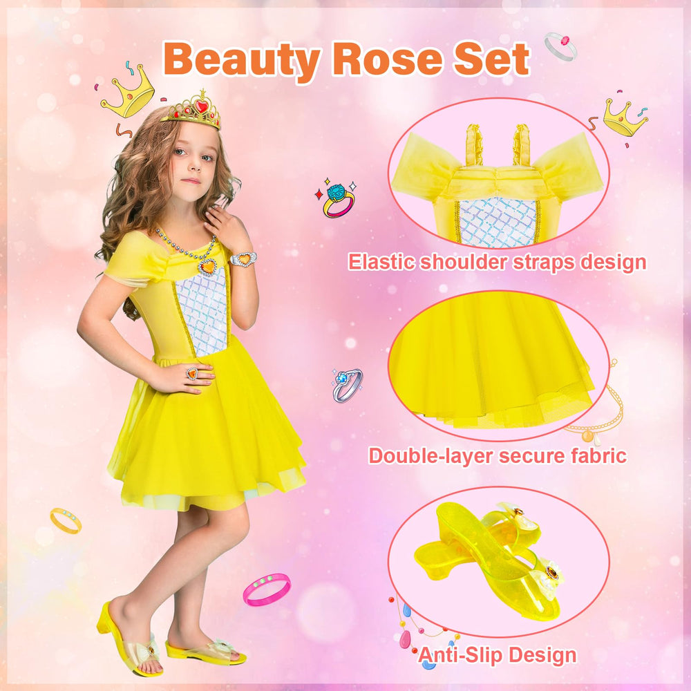 Tlooe princess crystal shoes—non-slip sole for safe dancing.