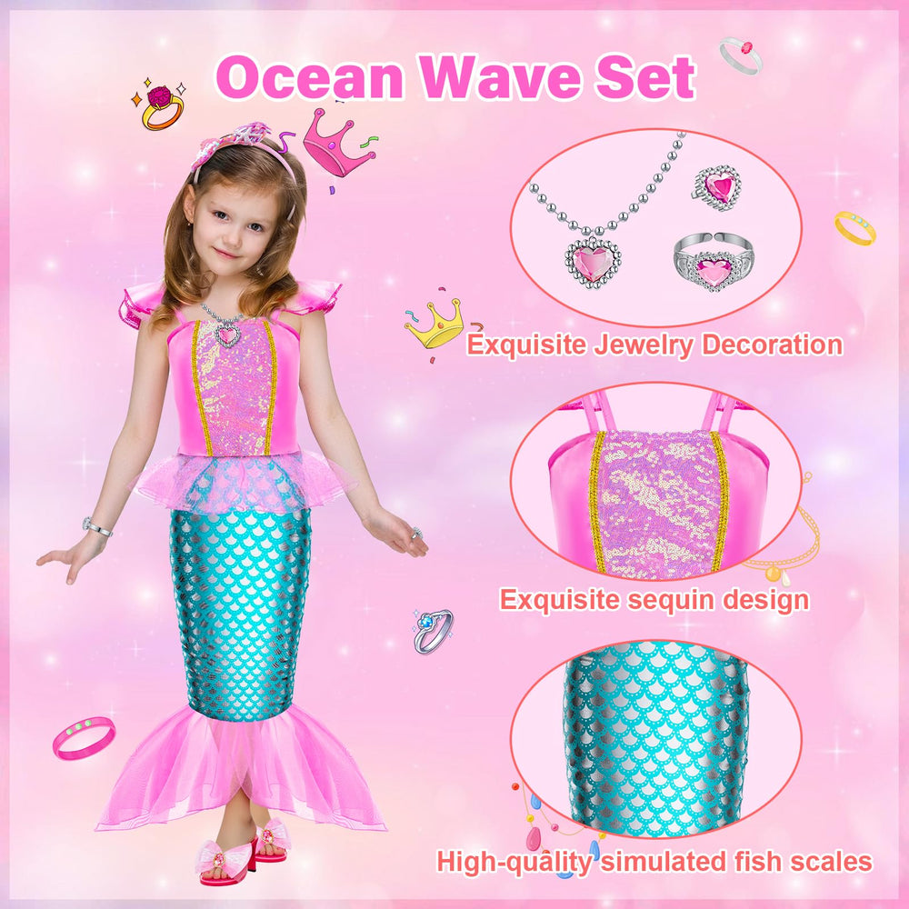 Tlooe princess ocean waves set—sparkling accessories for imaginative sea adventures.