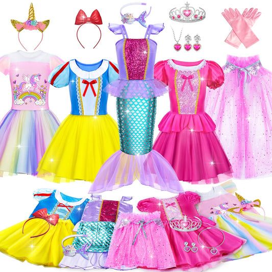Tlooe princess dress set topβshimmering fabric for imaginative playtime