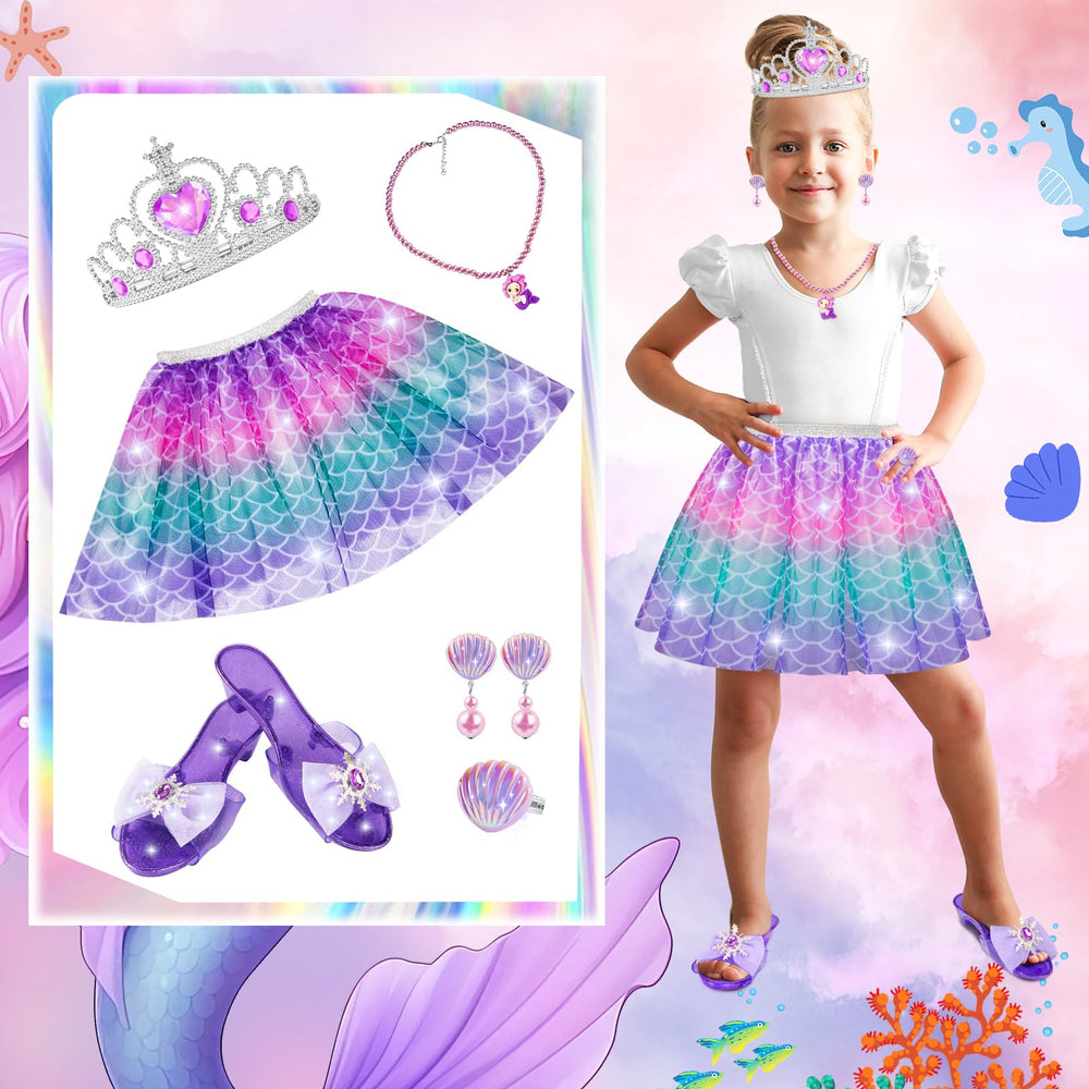 Tlooe princess dress-up shoes set with durable non-slip soles.