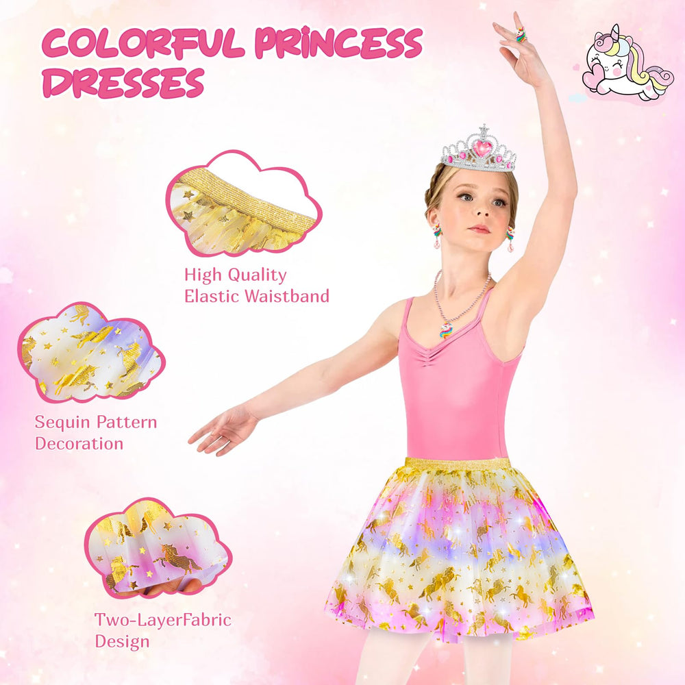 Tlooe unicorn-themed dress-up for magical role-play adventures.