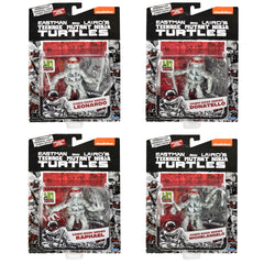 TMNT B&W four-pack figures detail captures line work and retro texture