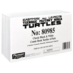 TMNT B&W four-pack retro styling evokes classic 1984 era nostalgia