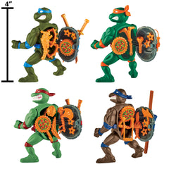 TMNT classic 4-inch turtles back shell accessories show easy storage and ready-to-assemble gear