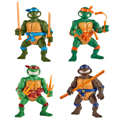 TMNT classic 4-inch turtles pack display, perfect for imaginative play with all heroes ready