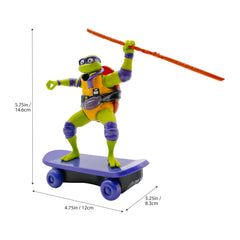 TMNT Donatello pull-back action rides smoothly on flat surfaces.