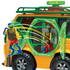 TMNT four-inch Mutant Mayhem figures grip van rails.