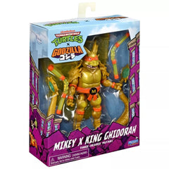 TMNT x Godzilla Mikey figure back view highlighting proportions.