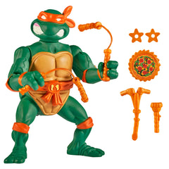 TMNT Michelangelo dynamic-pose figure suitable for shelf display.