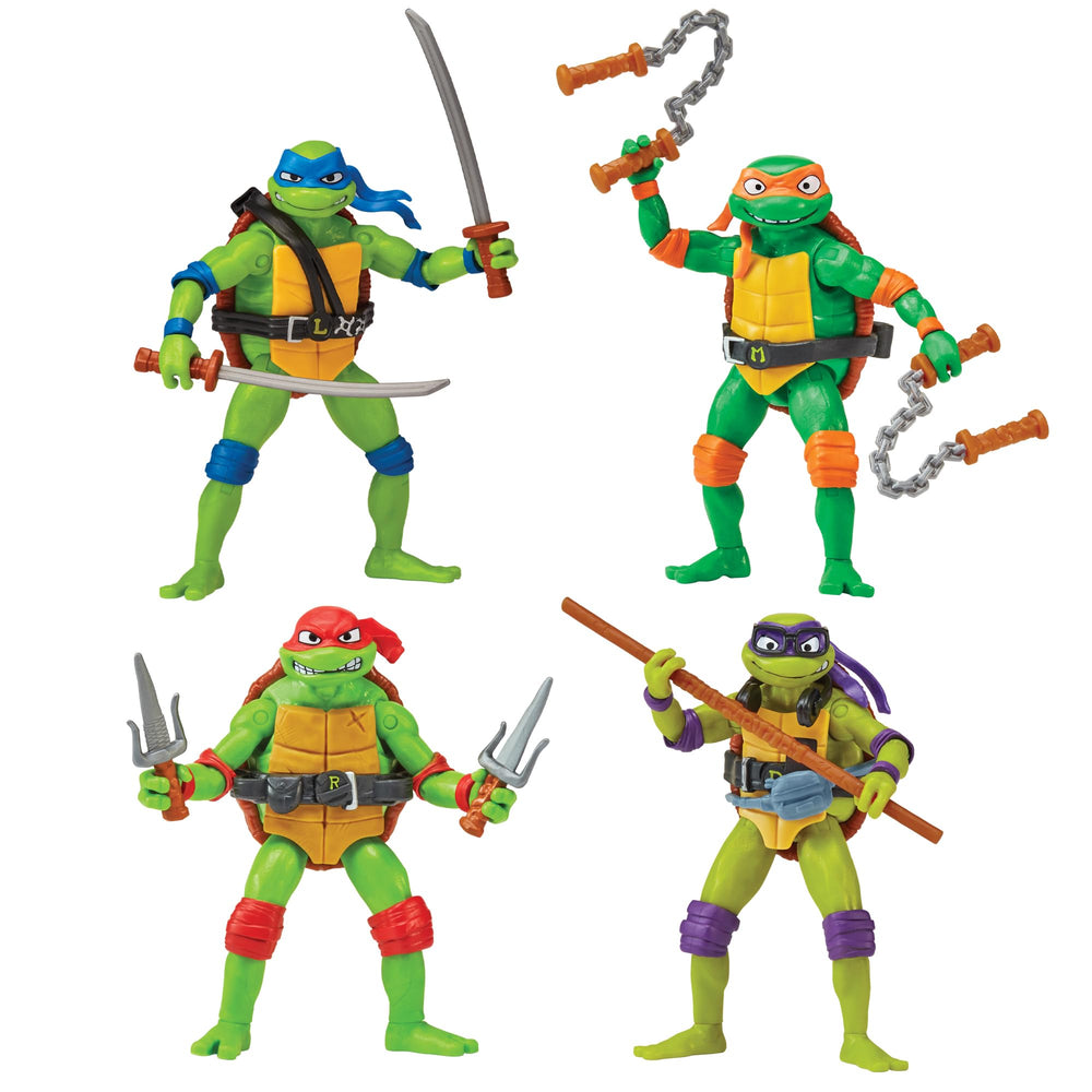 TMNT Mutant Mayhem basic figure front view with authentic character details for display