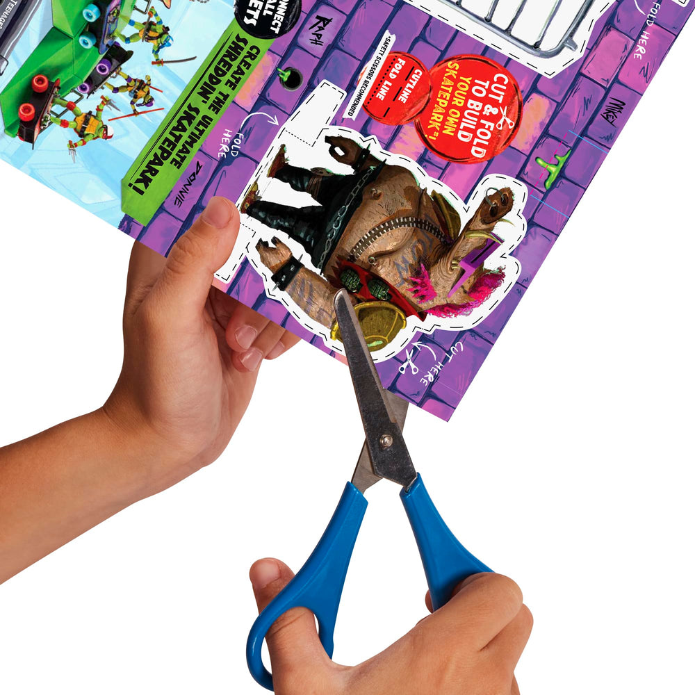 TMNT Mutant Mayhem exclusive Michelangelo figure image, emphasizes highly poseable action pose.