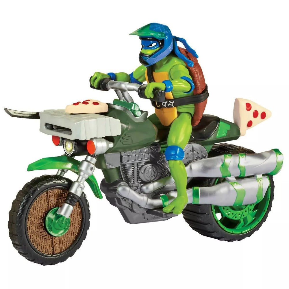 TMNT Mutant Mayhem Ninja Kick Cycle front view for dynamic play