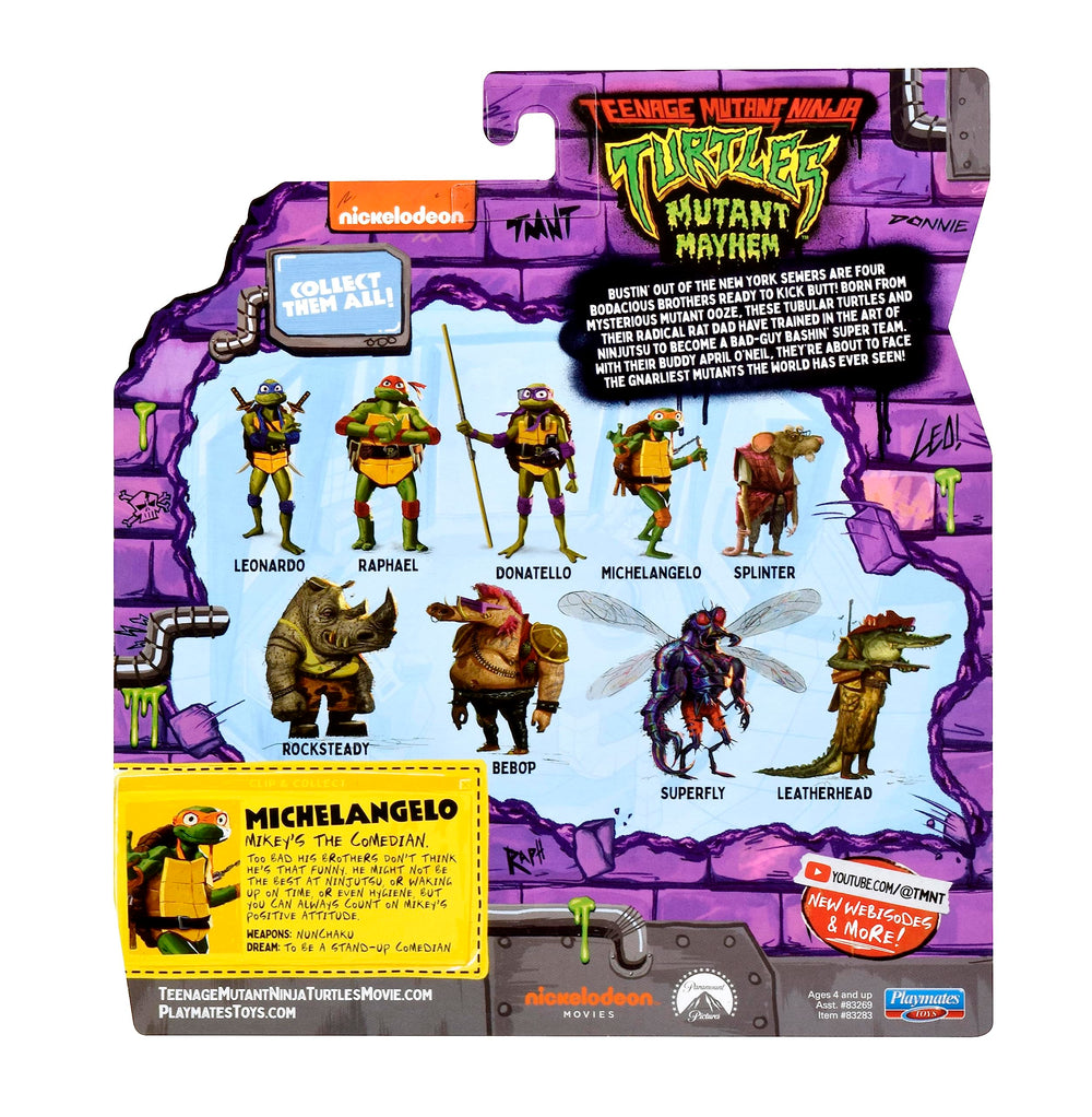 TMNT Mutant Mayhem packaging artwork highlighting branding
