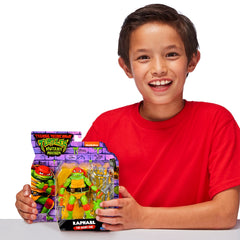 TMNT Raphael Mutant Mayhem poseable figure for versatile poses.