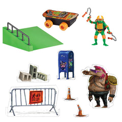 TMNT Mutant Mayhem rev-up skateboard action image, showcases motorized thrills for pretend racing.