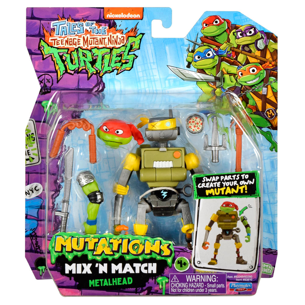 TMNT Mutations Metalhead 4.5-inch figure front view with TV detailing.