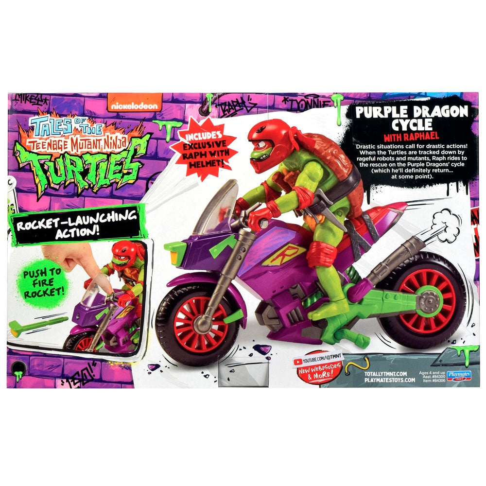 TMNT Purple Dragon Battle Cycle in city scene for dynamic play