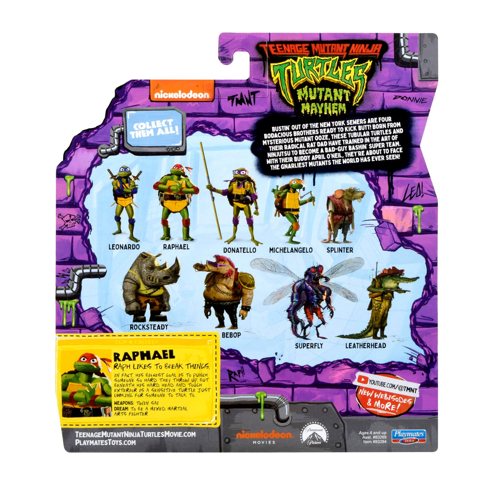 TMNT Raphael Mutant Mayhem 12-point articulation for poseability.