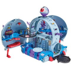 TMNT Technodrome playset front view shows bold retro fortress design for display