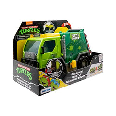 TMNT Thrash N’ Battle garbage truck back view reveals turtle character behind wheel