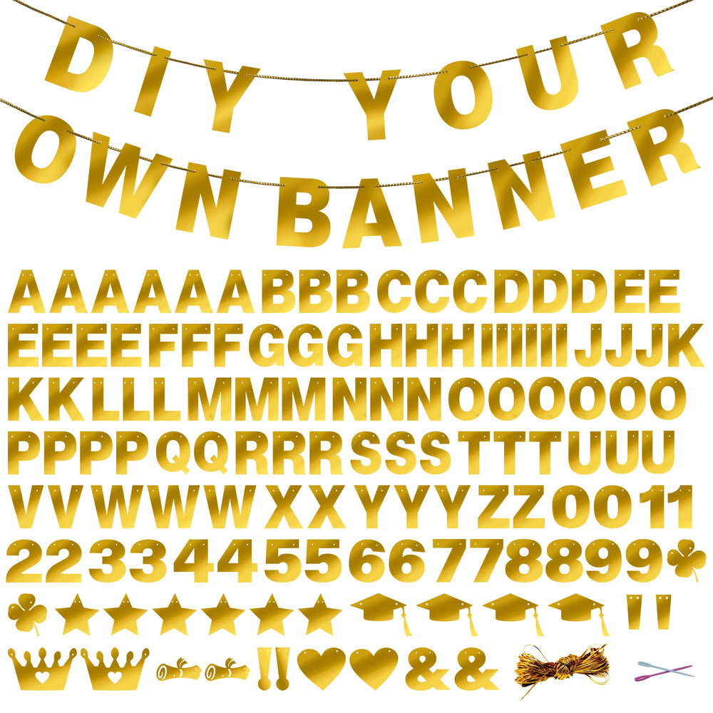 TMTECHJS 131-piece banner set unfolded for quick DIY decoration.