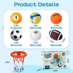 TNOIE light-up bath toys basketball hoop with suction cups attaches securely to tubs.
