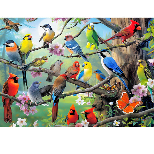 TOCHILD 500-piece bird puzzle cover with vibrant hummingbird design for mindful adult leisure.
