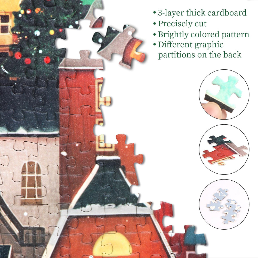 TOCHILD Aurora Town Building Puzzle thick recyclable cardboard feels durable during assembly.