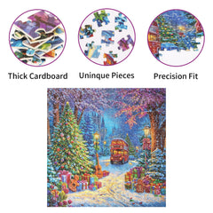 TOCHILD detailed Christmas tree scenery puzzle, festive and engaging for adults.