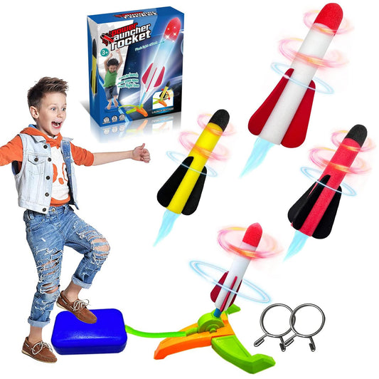 TODARRUN foam rocket launcher front view, durable outdoor toy for safe kid play.