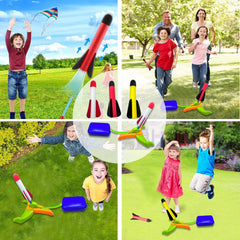 TODARRUN foam rocket launcher side view, easy setup for spontaneous outdoor fun.
