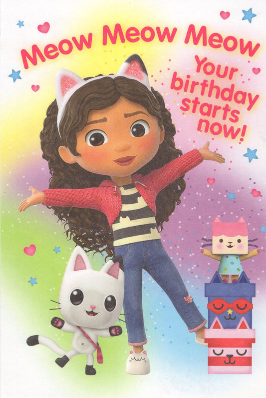 Today and Always Gabby's Dollhouse birthday card β Gabby illustration for cheerful birthday wishes.