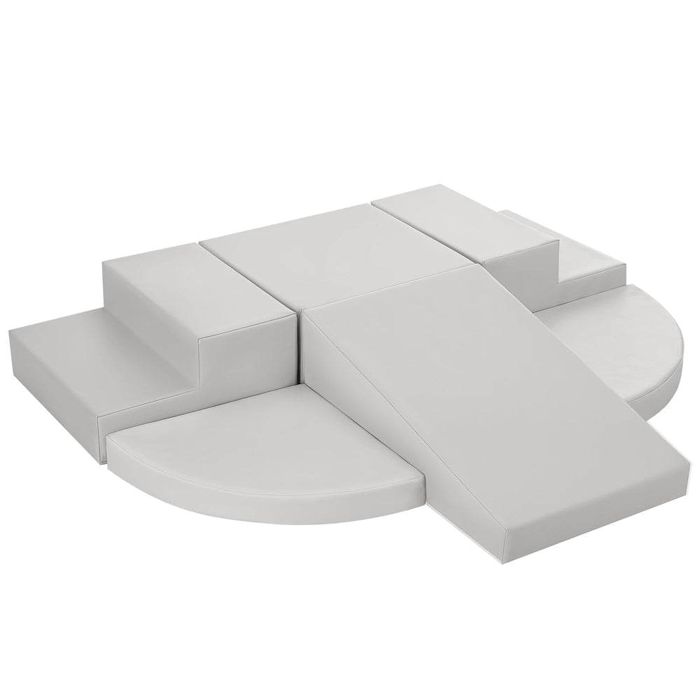 TODIBY 6-piece soft PU leather blocks with stairs for safe indoor play.
