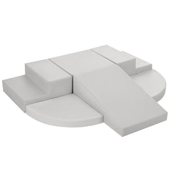 TODIBY 6-piece soft PU leather blocks with stairs for safe indoor play.