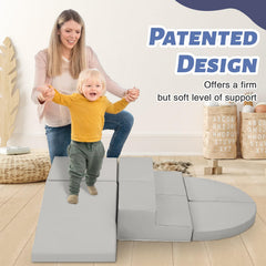 TODIBY foam blocks with half-moon shapes fostering imaginative stacking.