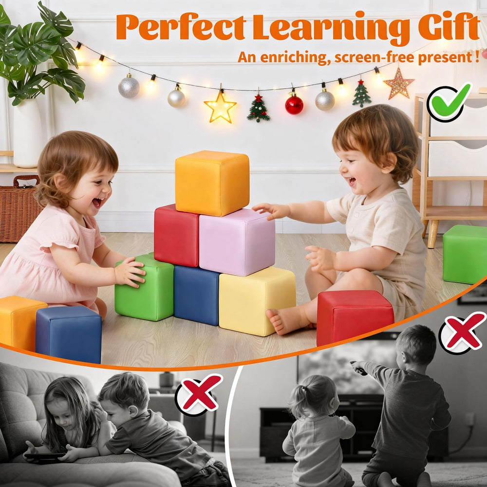 TODIBY rainbow foam blocks supporting toddler play and motor skills