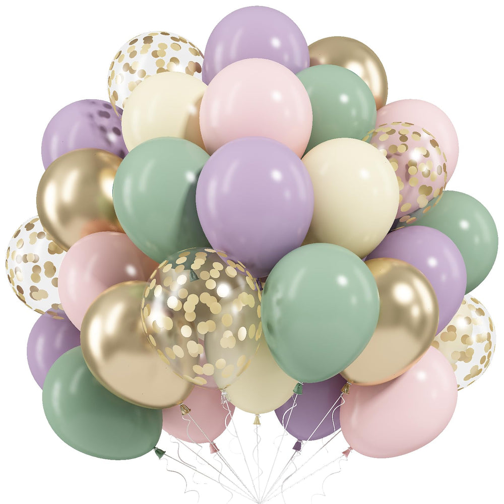 Togvu dusty green purple pink balloons, 12in set, ideal for parties and photo backdrops